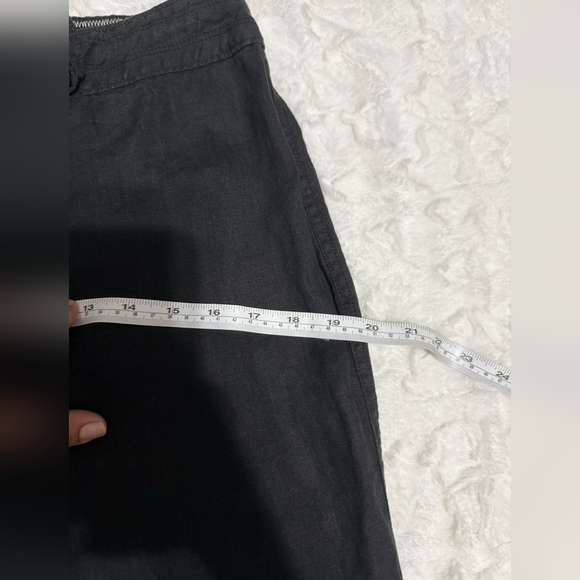 100% Linen, Tommy Bahama Black Wide Leg Pants - Picture 5 of 7